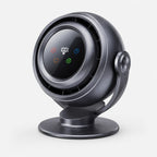 Adjustable graphite desk fan with circular oscillating base