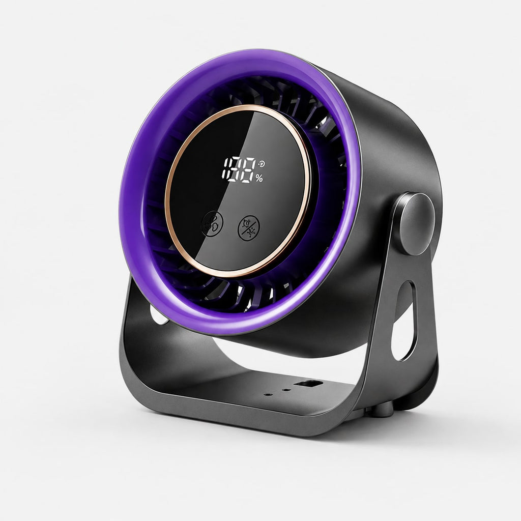 AirFlow Pro fan with digital display and adjustable U-shaped stand