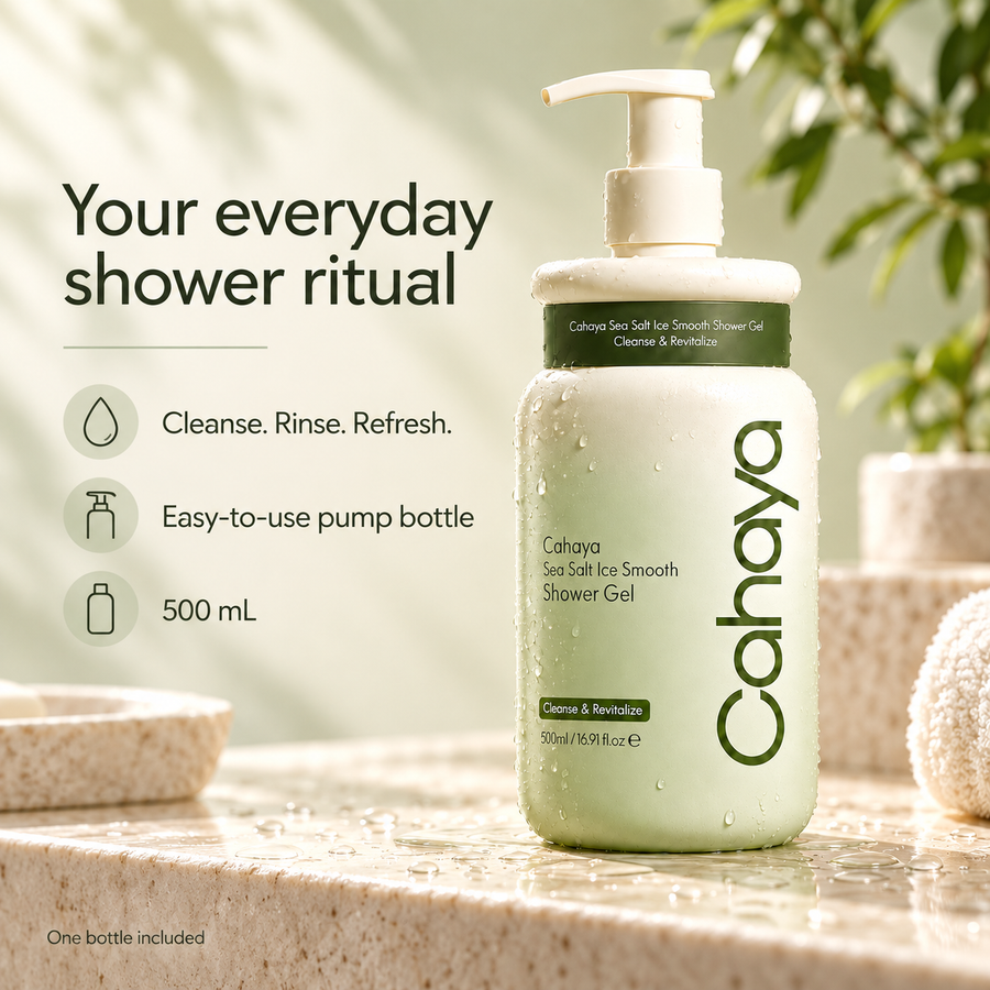 Cahaya 500 mL shower gel with everyday shower routine