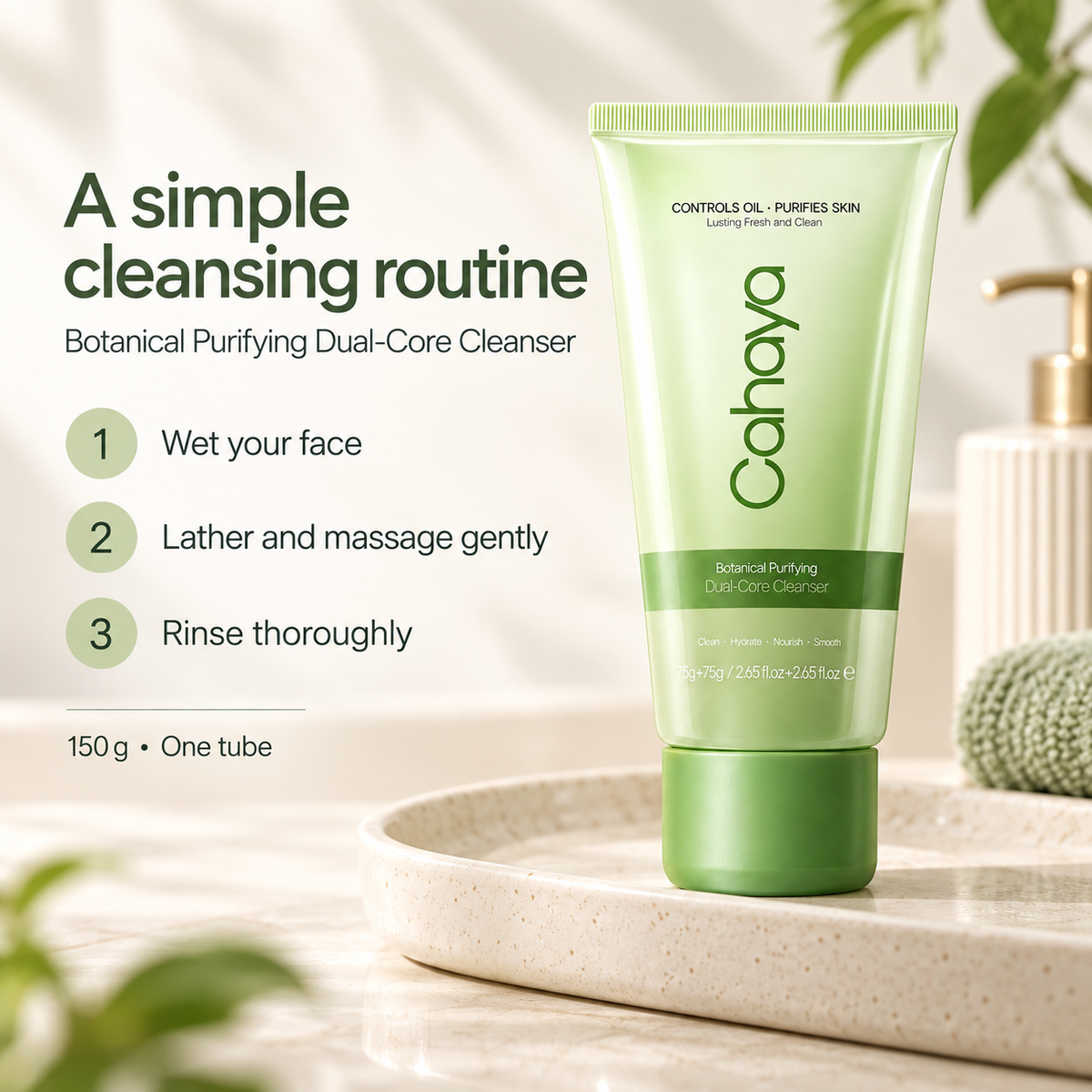 Cahaya 150 g facial cleanser three-step cleansing instructions