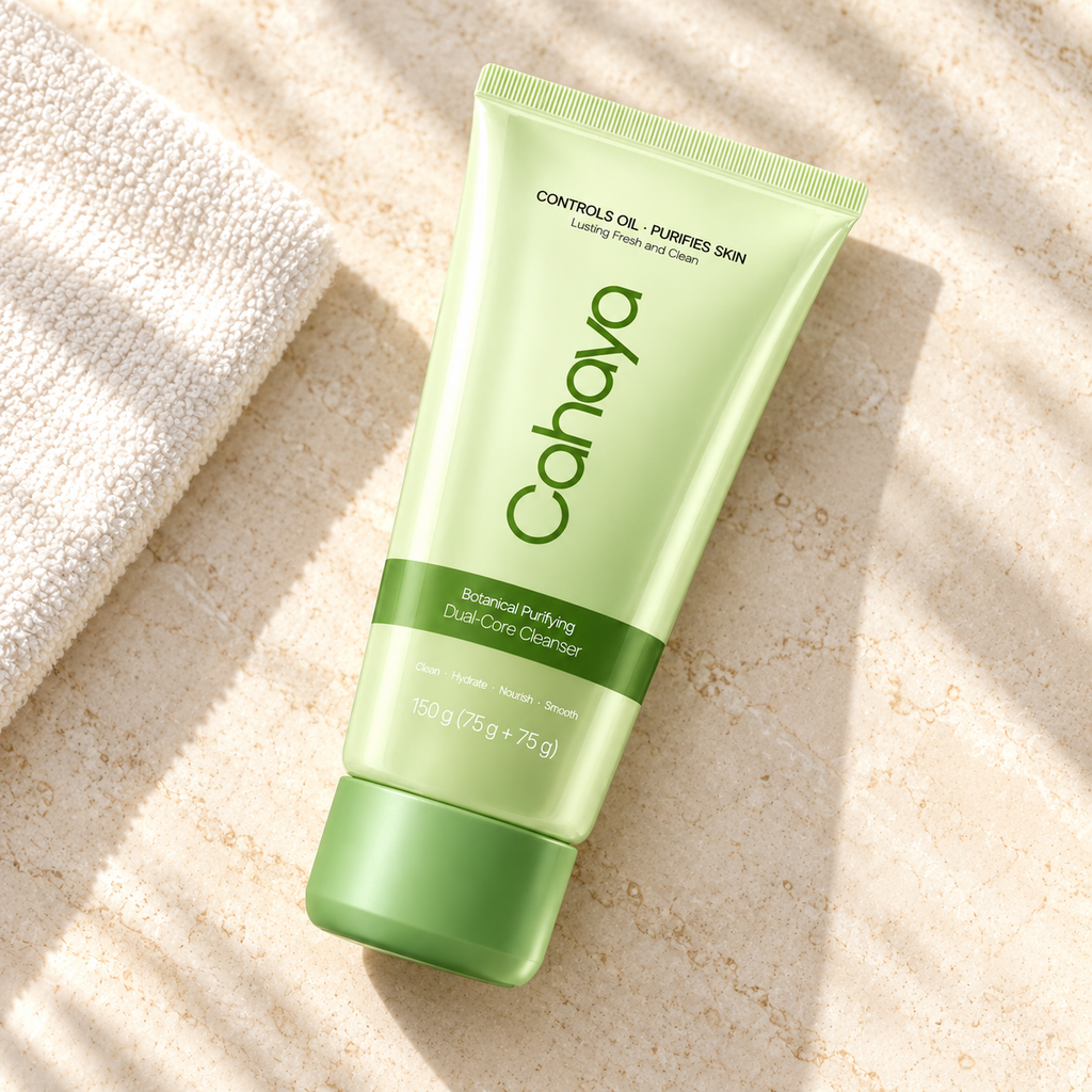 Cahaya 150 g cleanser styled product photograph; props not included