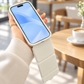 Ivory phone case with downward-opening flip cover
