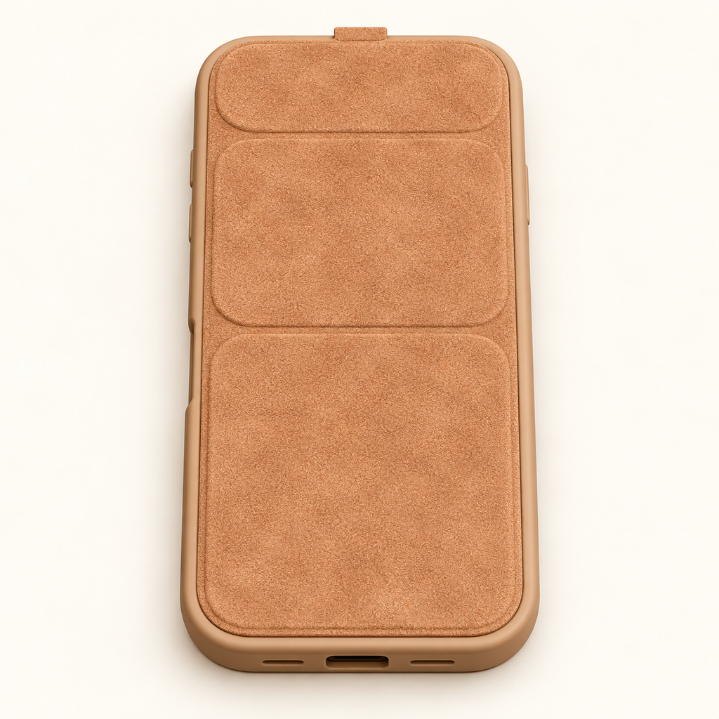 Tan Brown folding flip phone case