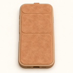 Tan Brown folding flip phone case