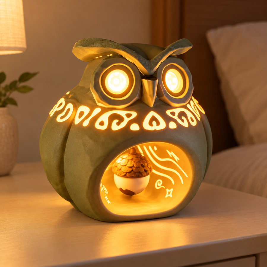 Mianxiao owl sanctuary night light with warm illumination