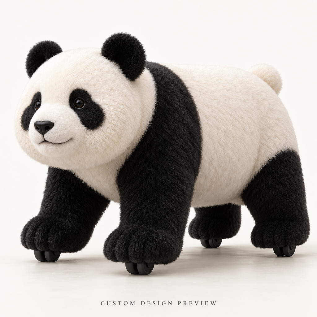 Custom panda-shaped luggage — hero design preview