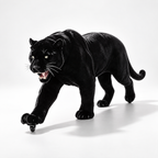 Custom black panther-shaped luggage — hero view